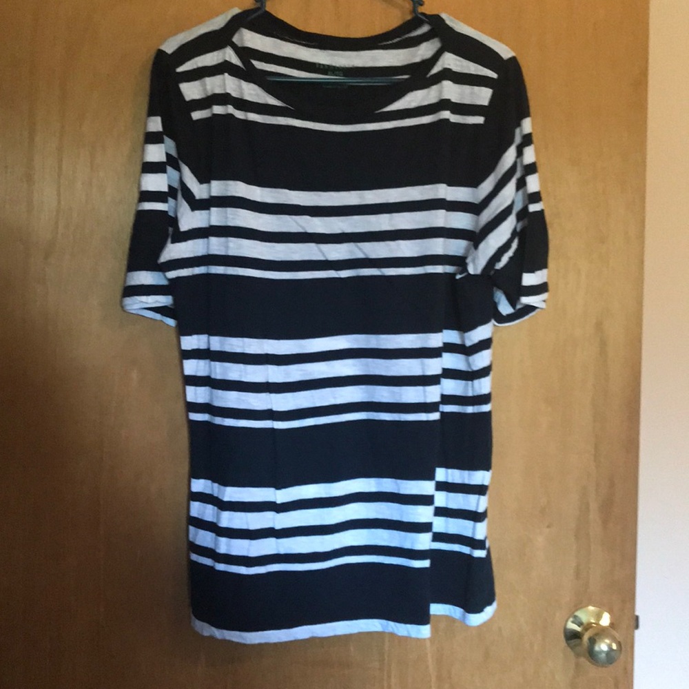 Top navy with white stripes